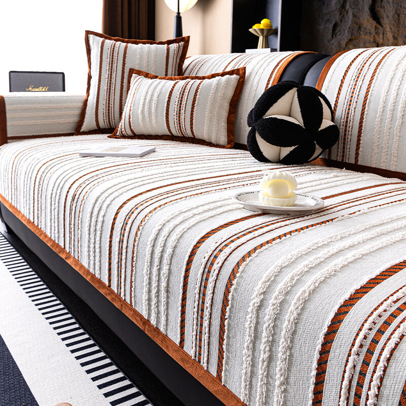 Housse de protection de canapé de luxe en chenille douce, résistante à l'usure et antidérapante