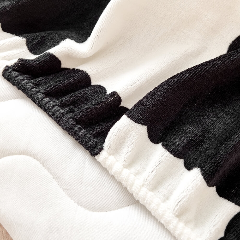 Cubierta de colchón de lámina ajustada a cuadros de terciopelo de leche