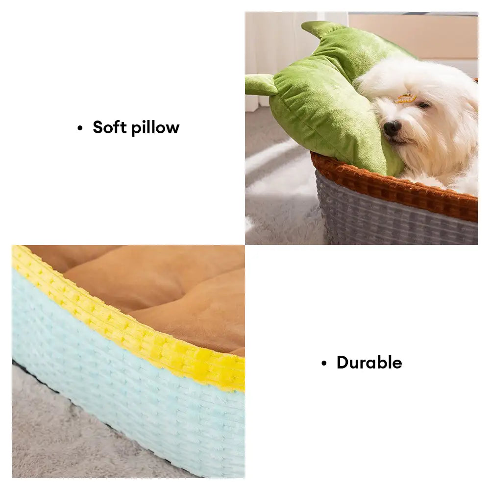 Neck Support Soft Heighten Frame Deep Sleep Pet Lounger Pillow Dog Bed