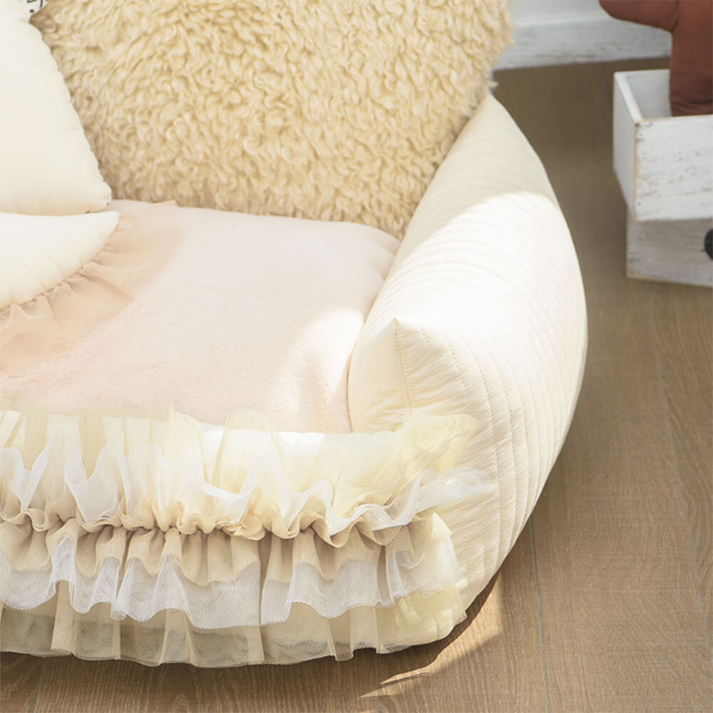 Cama para perros ultra calmante de cordero suave y suave