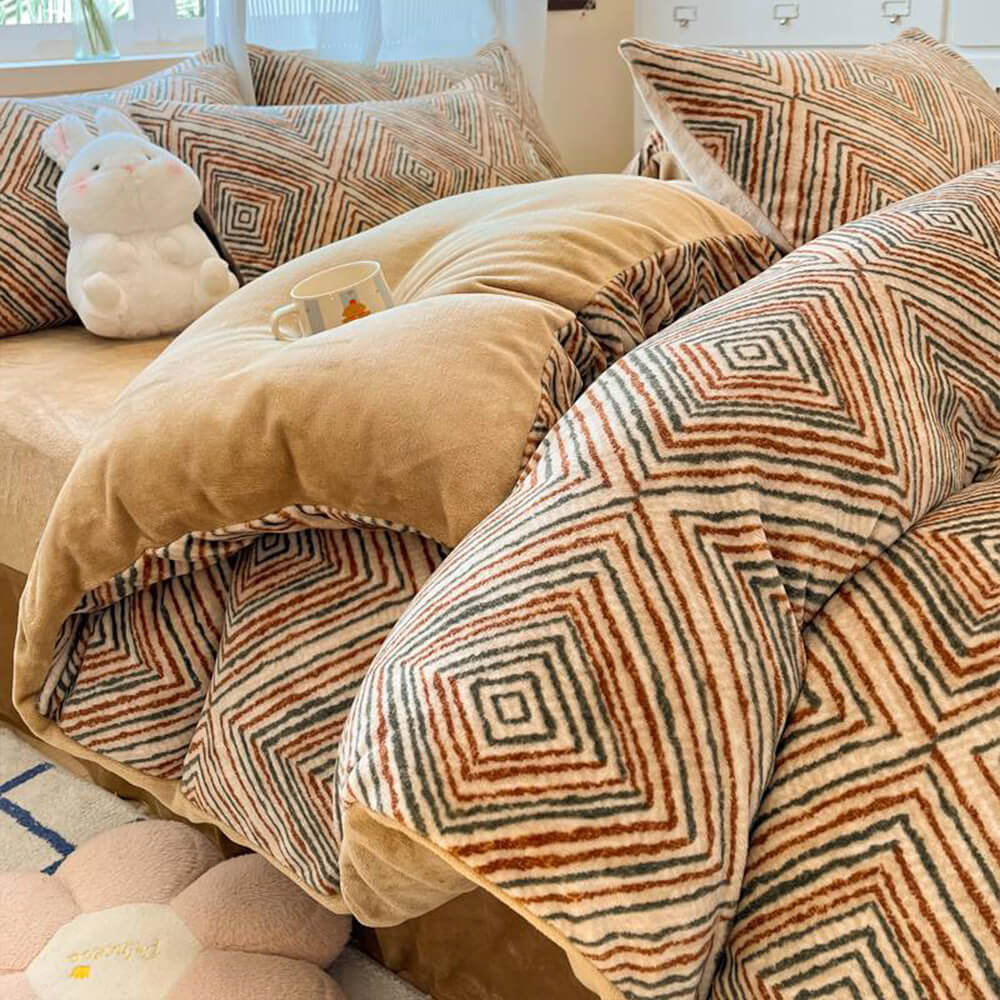 Línea Art Milk Velvet Capa de ropa de cama tibia Reta de sábana