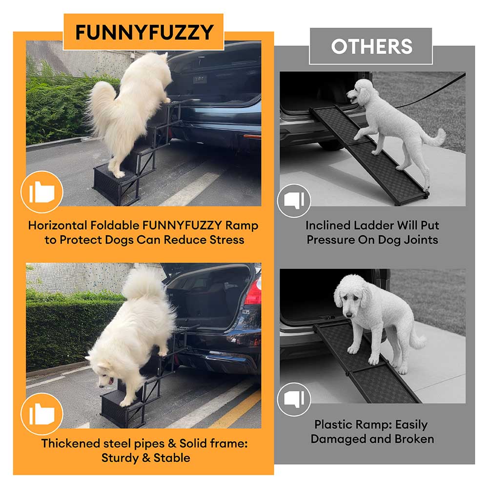 Viaje Portable Plegado de 4 pasos Cuerdad de coche para perros sin deslizamiento