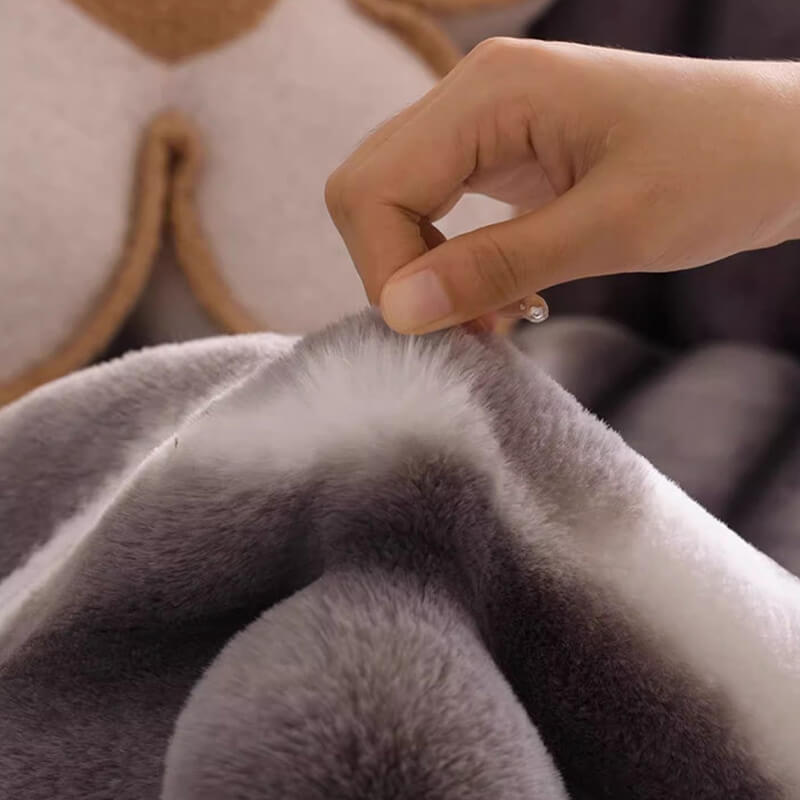 Housse de canapé en peluche à rayures de couleurs dégradées, tendance et belle