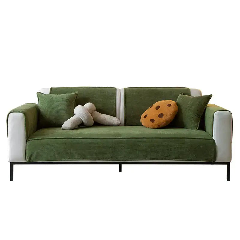 Housse de canapé antidérapante chic en velours côtelé