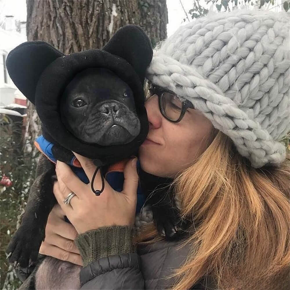 Capucha para perros de vellón con orejas de oso: ropa de invierno divertida y acogedora