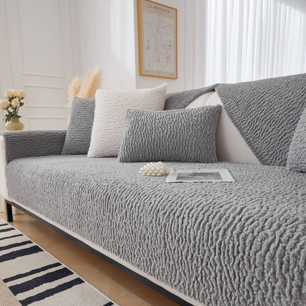 Crema <tc>Color</tc> Funda de sofá antiarañazos de vellón bereber