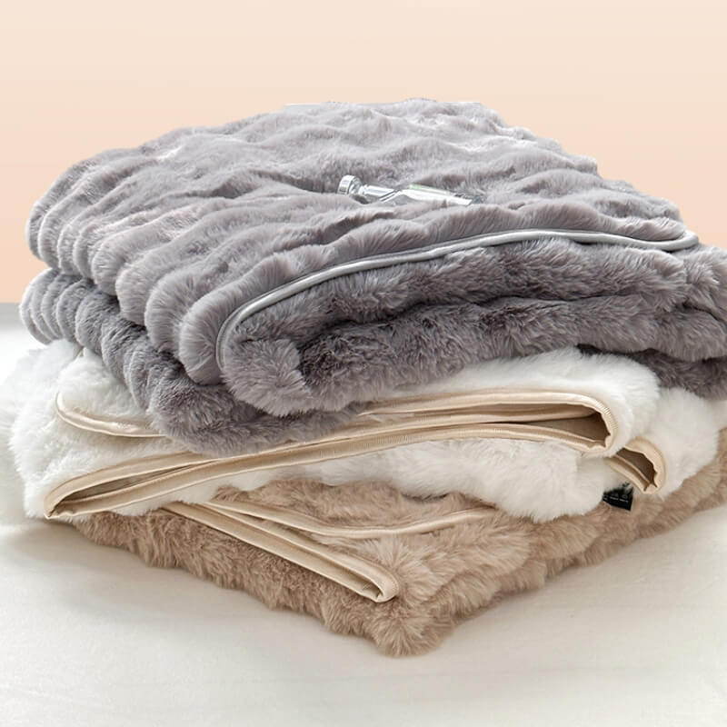 Deluxe Faux Rabbit Fur Anti-Slip Instited Sheet Matchel