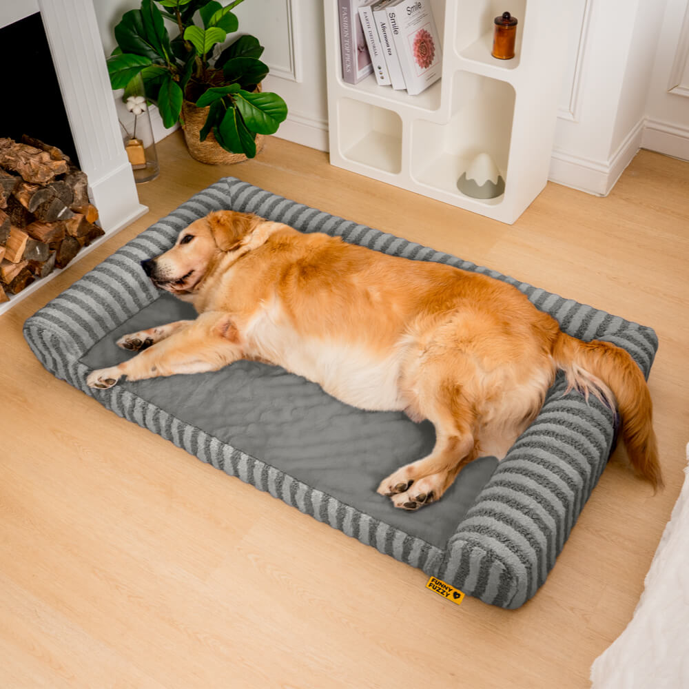 Deluxe Fluffy Full Support Ansieving Larm Bed para perros