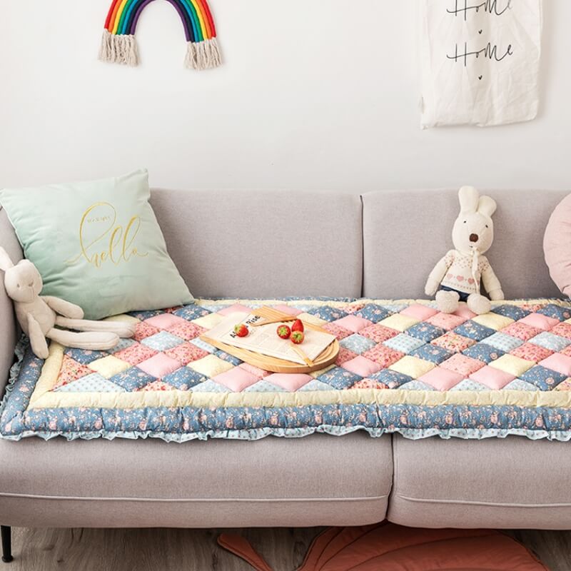 Housse de protection florale en pur coton faite à la main