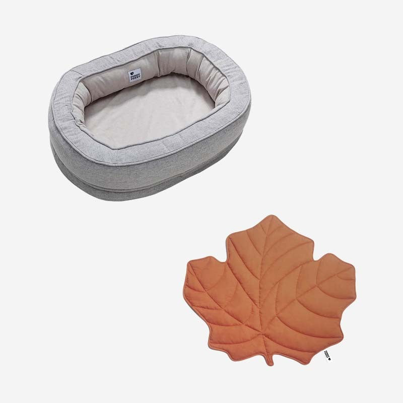 Leaf Shape Dog Blanket With Donut Dog Bed Luxury Dog Gifts - FUNNYFUZZY