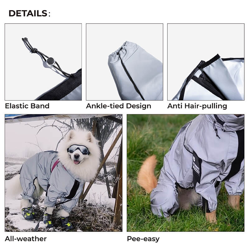 Reflective All-weather Waterproof Cool Dog Accessories Rain Coat - FUNNYFUZZY