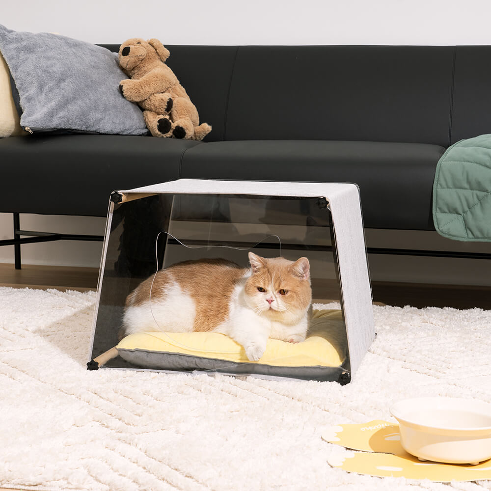 Acrylic Indoor Simple Solid Wood Structure Cat House - FUNNYFUZZY