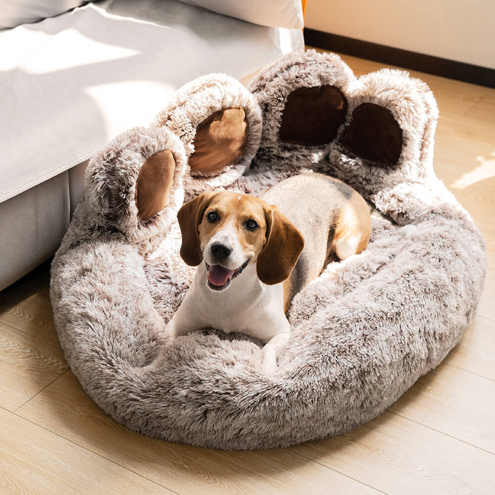 Large Round Dog Bed - Fuzzy Paw - FUNNYFUZZY