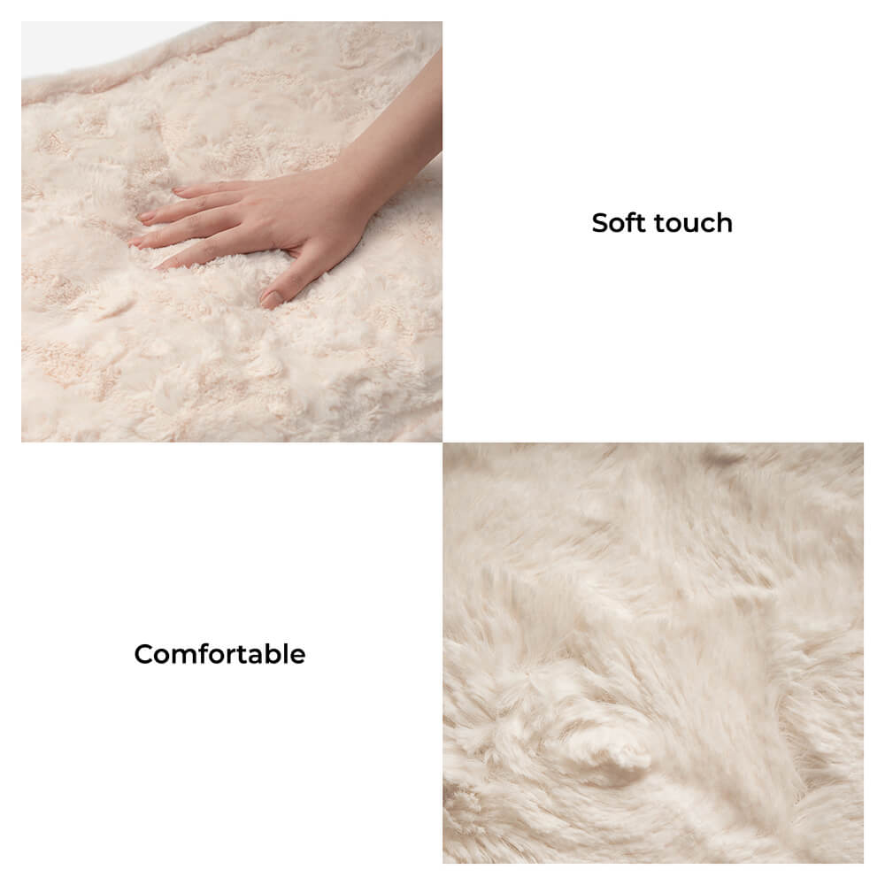 Warming Fluffy Bone Cloud Shape Calming Dog Bed - FUNNYFUZZY