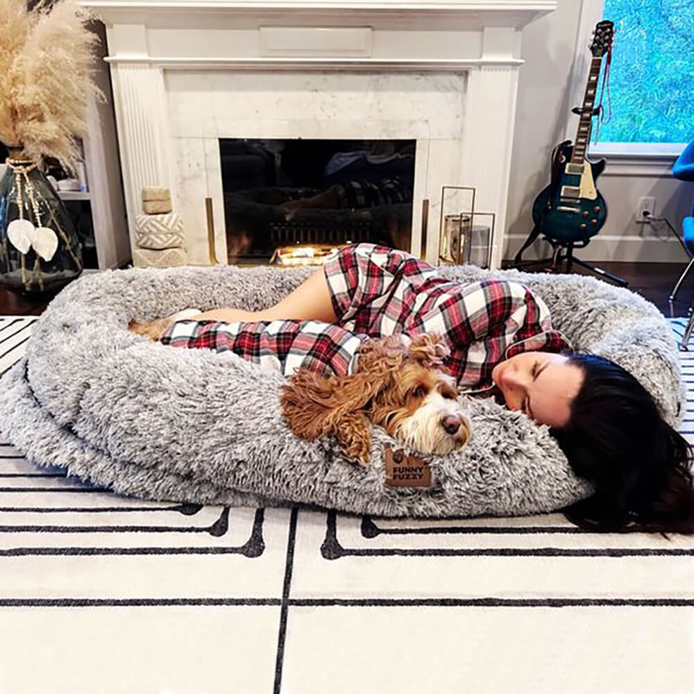 Luxury Super Large Sleep Deeper Oval Bed With Blanket - FUNNYFUZZY