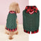 Perfect for Fall Winter Plaid Collar Cable Knit Dog Sweater Vest