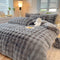 Puffy Comfort Thickened Faux Rabbit Fur Bed Sheet Set
