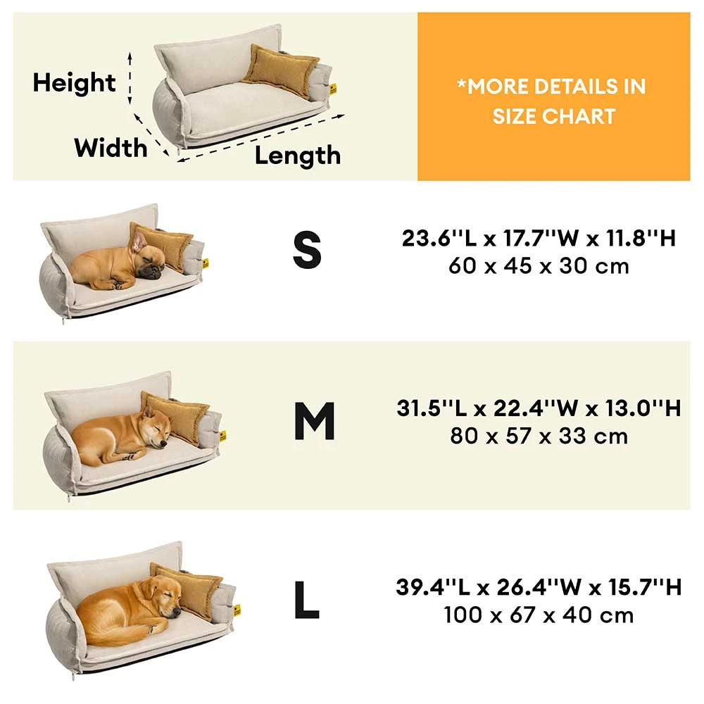 All-Season Chenille Dual-layer Removable Sponge Orthopedic Dog Bed With Pillow