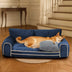 Deluxe Silk Velvet Removable Bolster Orthopedic Dog Bed With Pillow - RegalRest