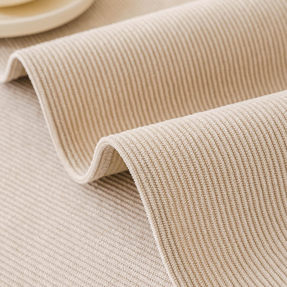 All-Season Water-resistant Anti-Scratch Soft Corduroy Couch Cover with Pom-Poms