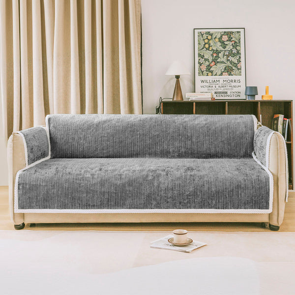 Protector de muebles de alfombra de mascotas a rayas a rayas de toda la temporada con cubierta del sofá del reposabrazos: manténgase quieto