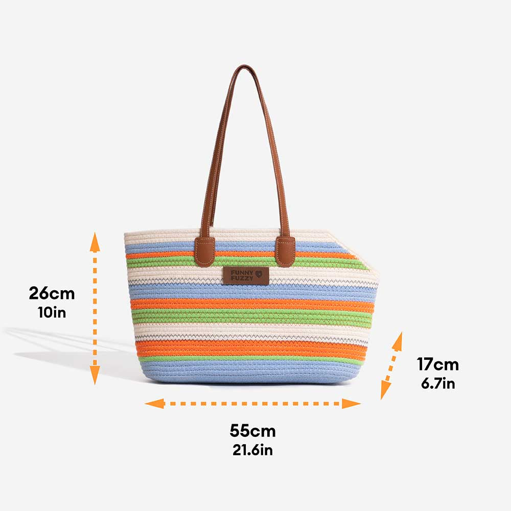 Bolsa de playa de algodón ligero de algodón liviano hecho a mano- Vacaciones de verano