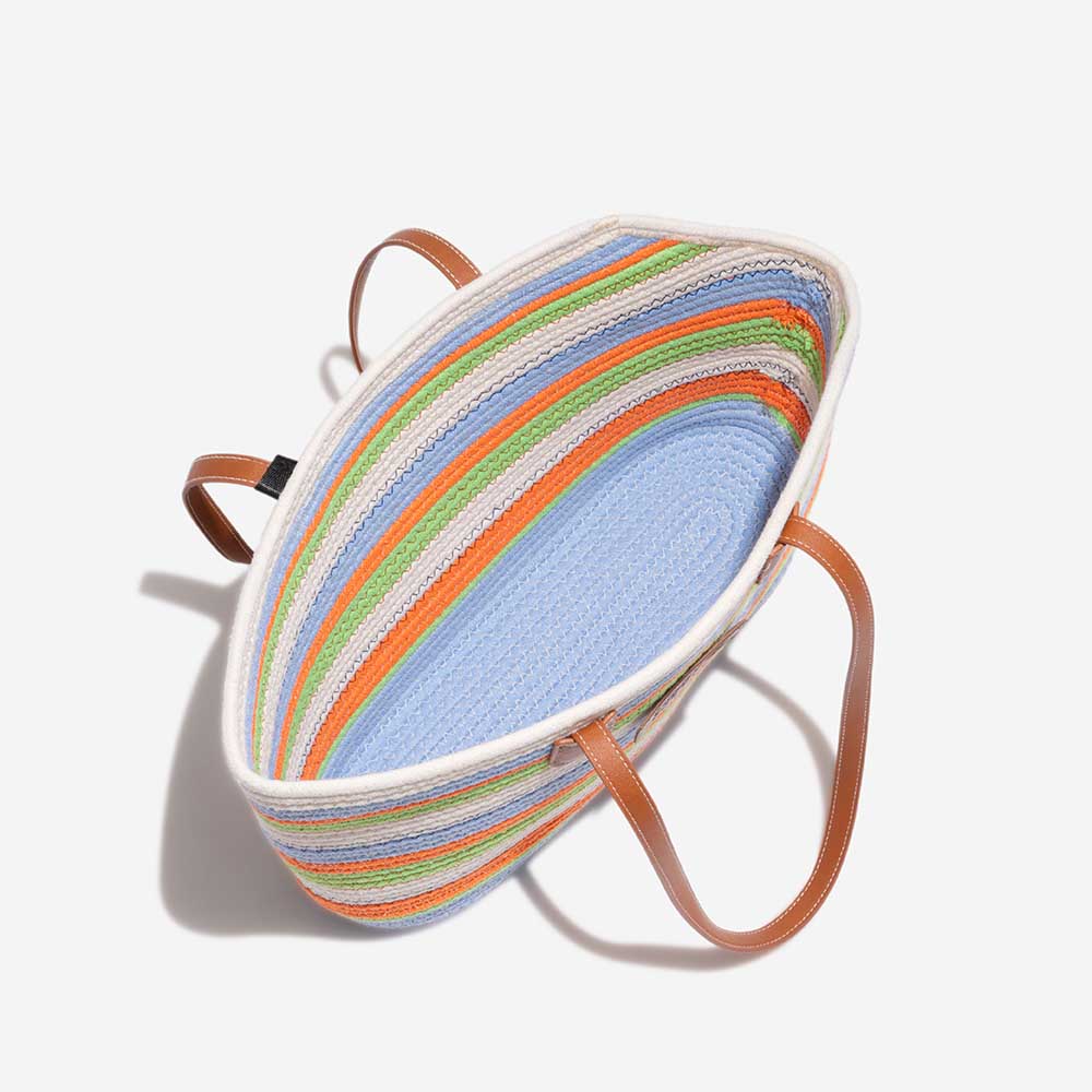 Bolsa de playa de algodón ligero de algodón liviano hecho a mano- Vacaciones de verano