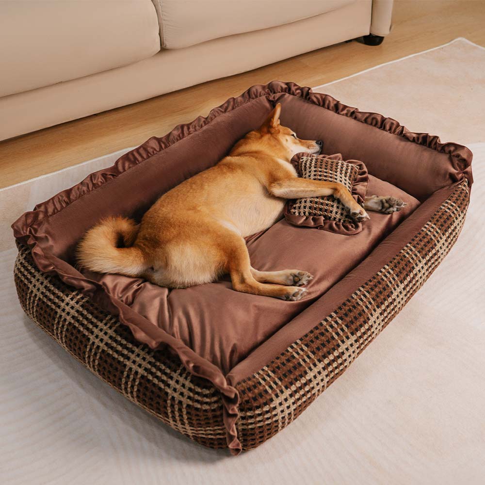 Cama de almohada de almohada para perros de lujo con almohadilla para perros de lujo