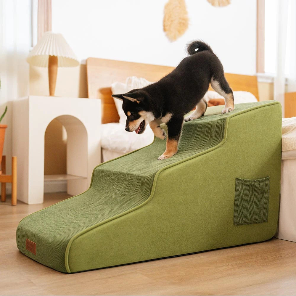 Chenille Extra Wide Non-Slip Removable Sponge Pet Stairs - SafeRamp
