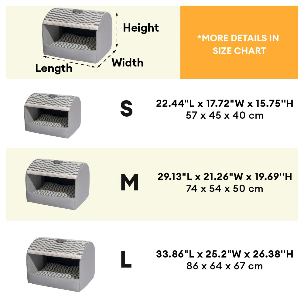 Cozy Cabin Portable Semi-Enclosed Dog Bed with Roof Warming And Durable