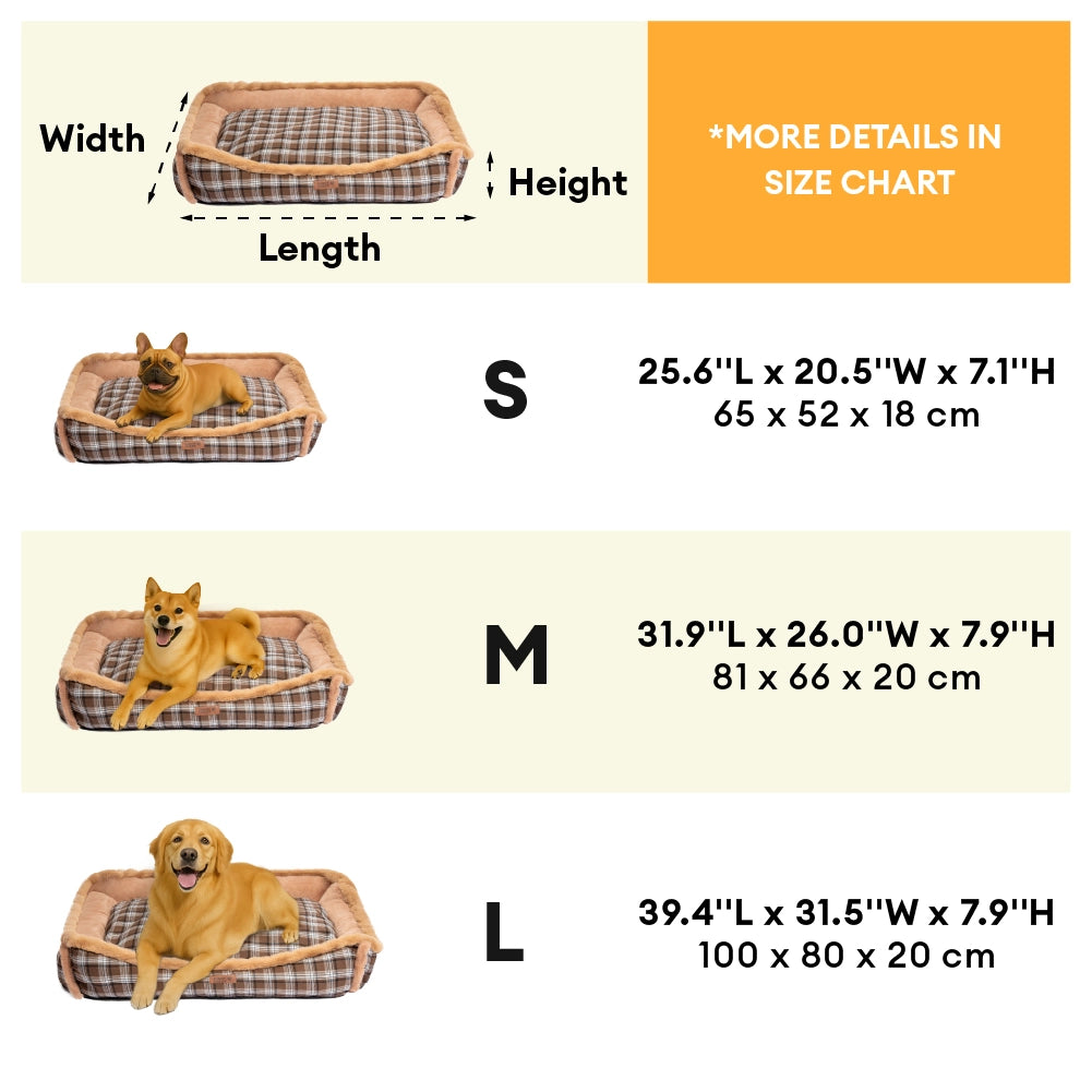 Cama de perros acogedor a checked checken a cuadros Vintage - Tucknap