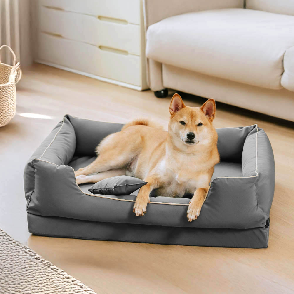 Cama de perros lavable antideslizante impermeable de estilo nórdico con almohada con almohada