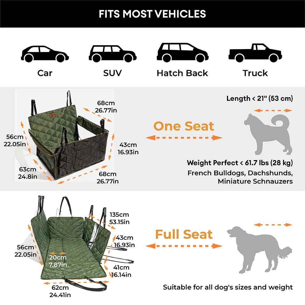 Dormitorio móvil Extensor de asiento de asiento trasero de cobertura completa de Bedroom Mobile - Ideal para viajar y acampar