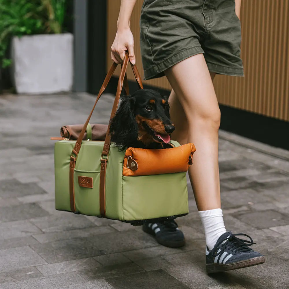 Deluxe Faux Leather Safety Center Console Pet Car Seat and Carrier - Urban Voyager