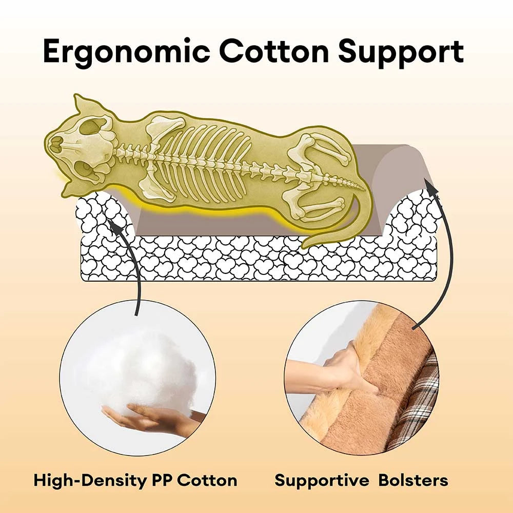 Cama de perros acogedor a checked checken a cuadros Vintage - Tucknap