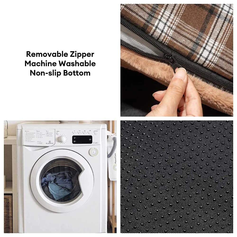 Cama de perros acogedor a checked checken a cuadros Vintage - Tucknap