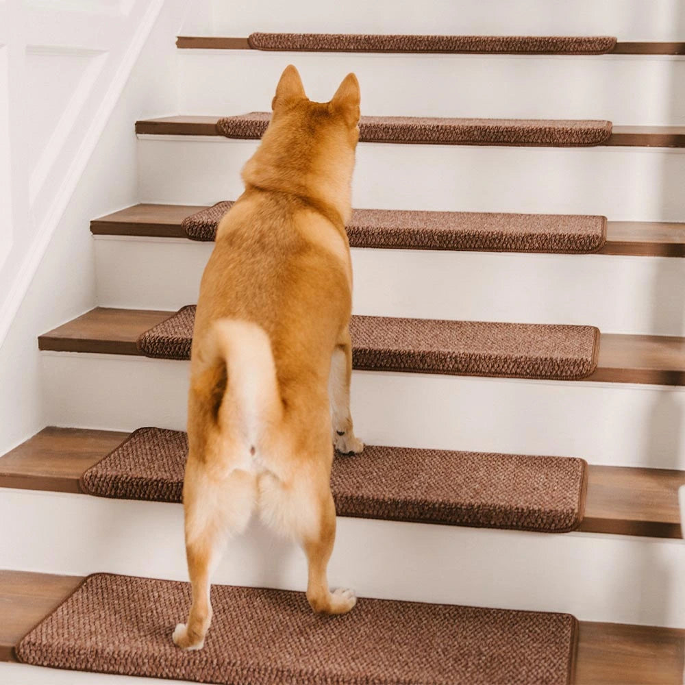 Anti-scratch Faux Sisal Stair Protectors Tape Free Washable Carpet Stair Treads