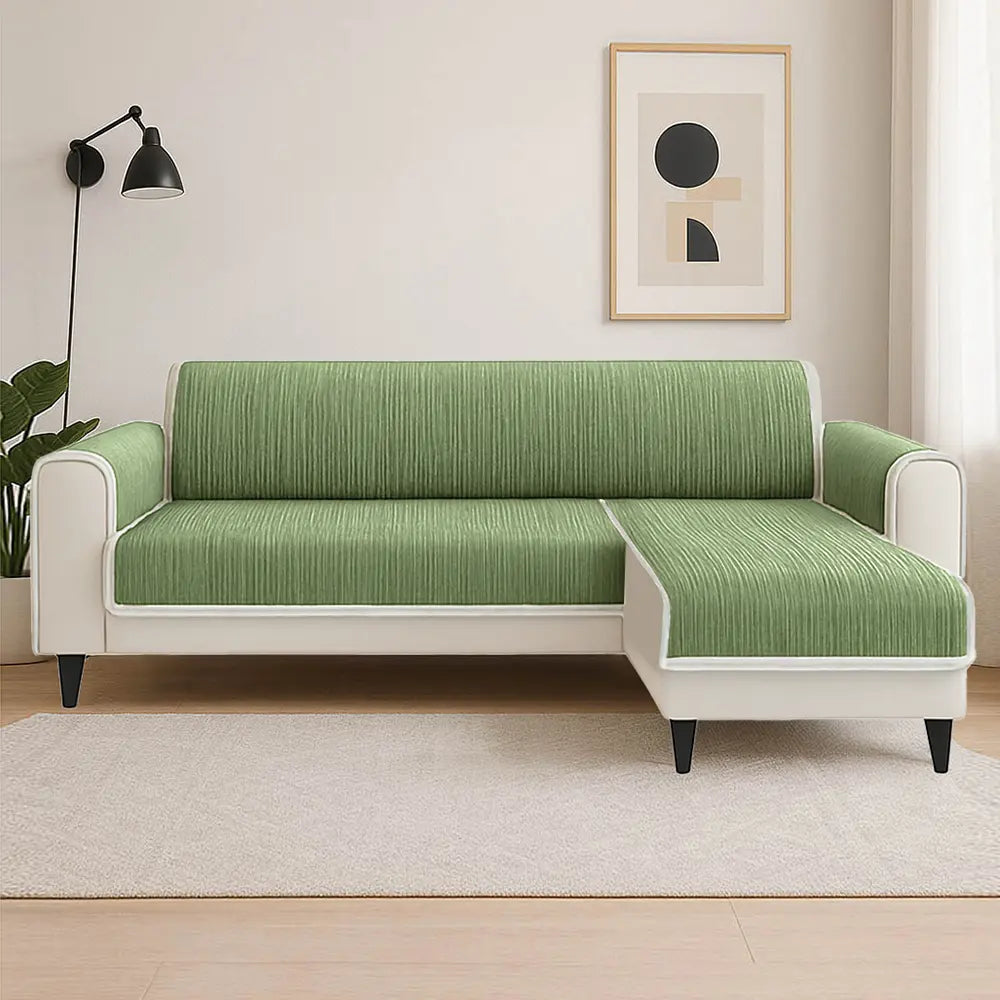 Protector de muebles de alfombra de mascotas a rayas a rayas de toda la temporada con cubierta del sofá del reposabrazos: manténgase quieto