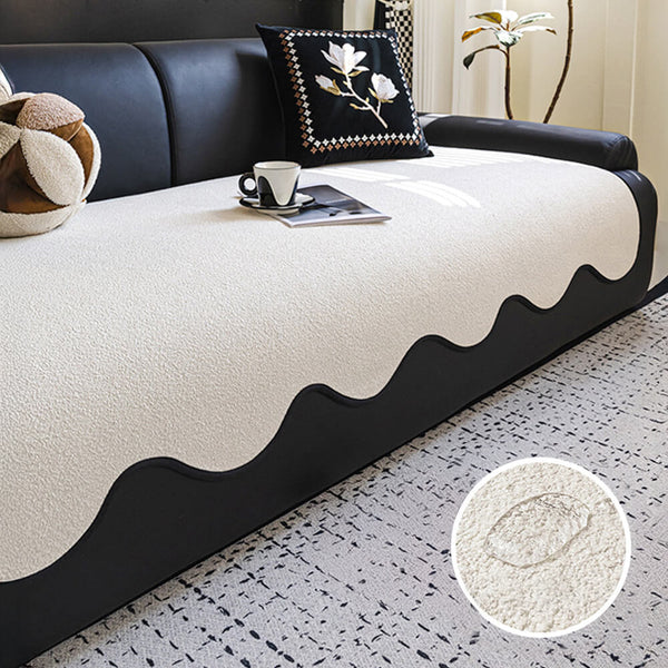 Water-repellent Teddy Fleece Non-Slip Straight Couch Cover
