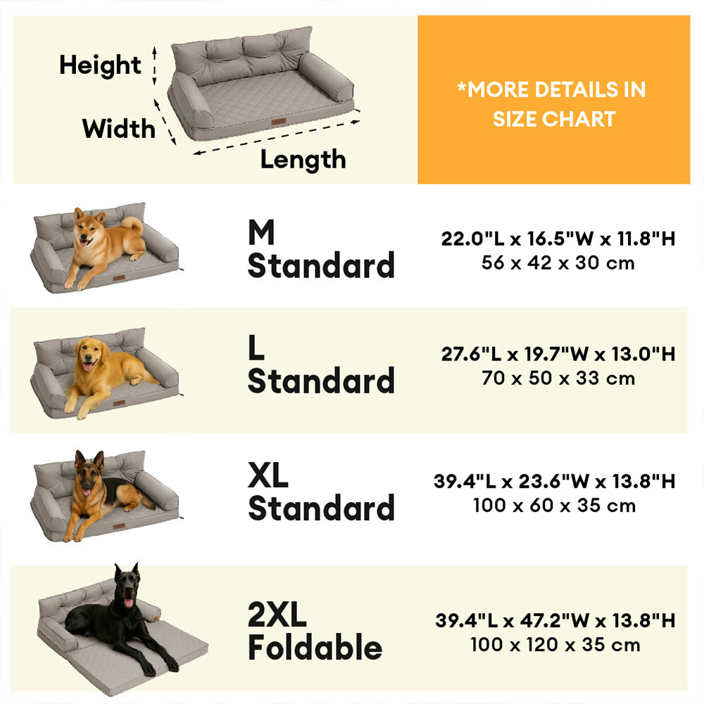 Luxe Faux Faux Leatht ortopedic ortopedic Bed de perros grande - Corelounge