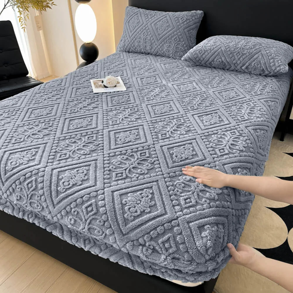 Cubierta de colchón de lámina de terciopelo tibio estilo barroco