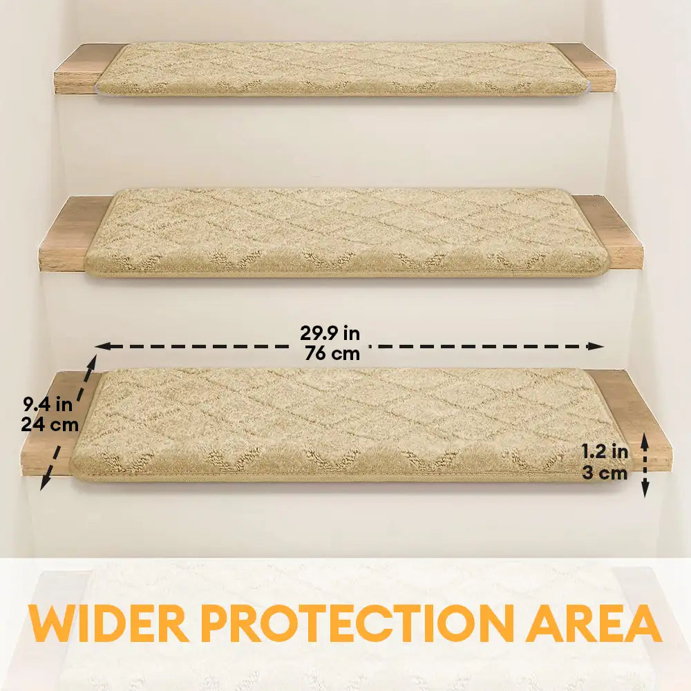 Faux Sisal Diamond Wear-Resistant Stair Protection Bullnose Non Slip Stair Treads