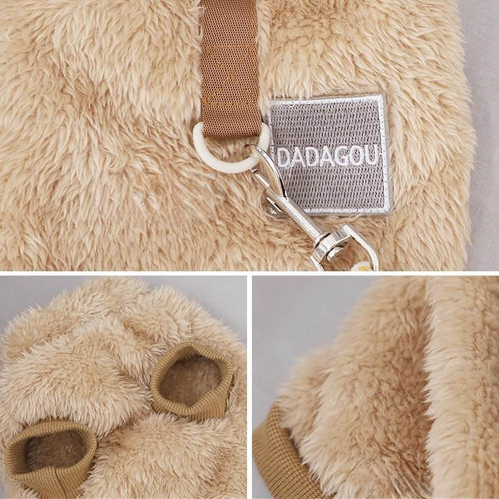 Chaleco de perro difuso cómodo y elegante: perfecto para caminatas de invierno