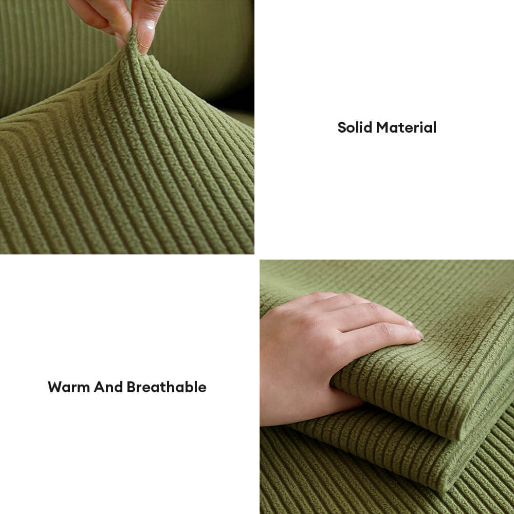 Corton de cuerda de franja vertical anti-scratch estirado cubierta de sofá de cubierta completa