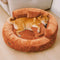 Luxe Diamond Velvet Removable Orthopedic Donut Dog Bed With Pillow - DreamNest