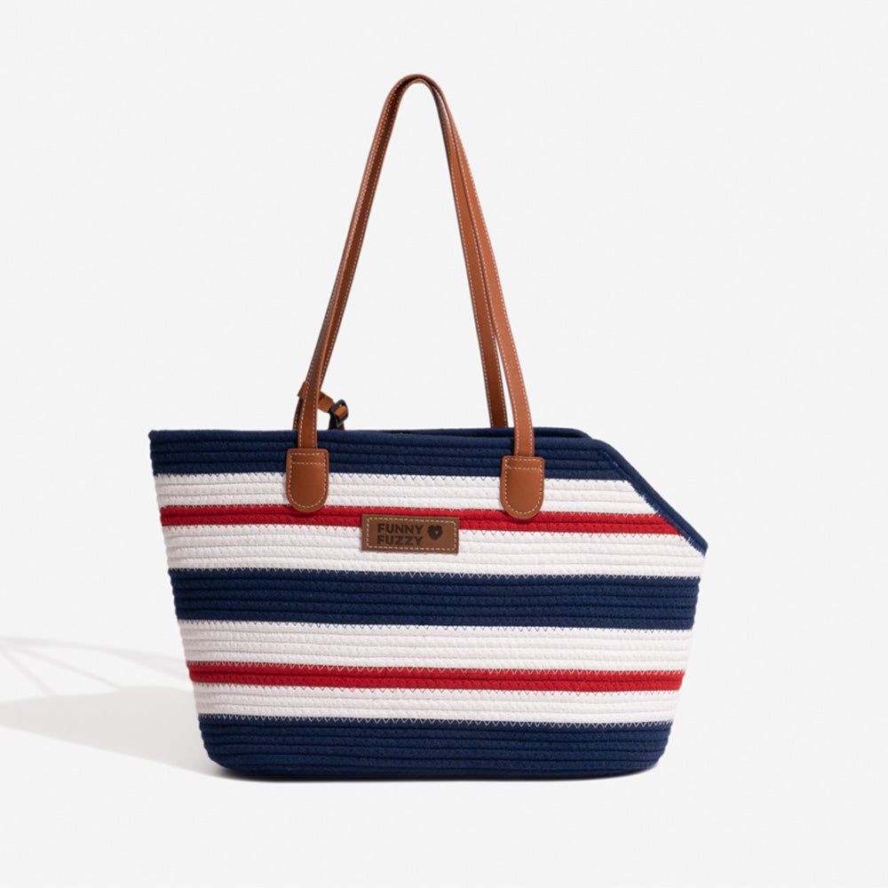 Bolsa de playa de algodón ligero de algodón liviano hecho a mano- Vacaciones de verano