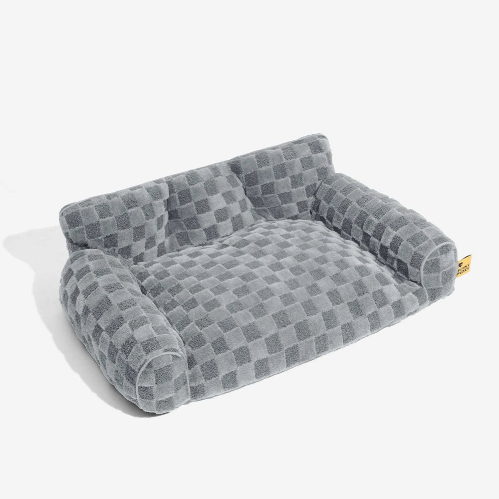 Checkered Fluffy Removable Orthopedic Dog Bolster Bed – CozyNest