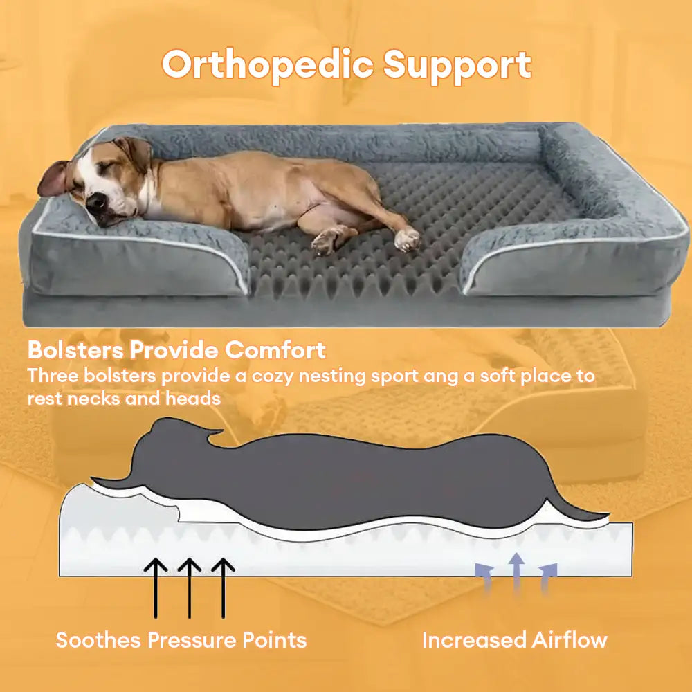 Detachable Water-Repellent Full Surround Support Orthopedic Dog Bed