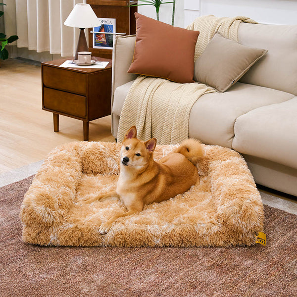 Cama clásica de sofá para perros a cuadros a cuadros - Comodidad acogedora