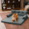 Luxe Faux Faux Leatht ortopedic ortopedic Bed de perros grande - Corelounge